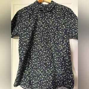 RVCA That’ll do Classic Fit Floral Print Short Sleeve Button-Down Shirt Men’s L